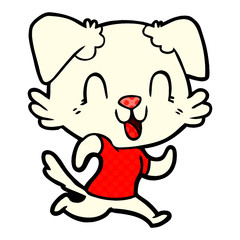 laughing cartoon dog jogging