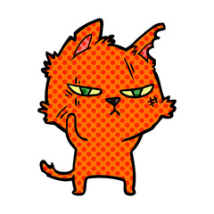tough cartoon cat