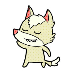 friendly cartoon wolf