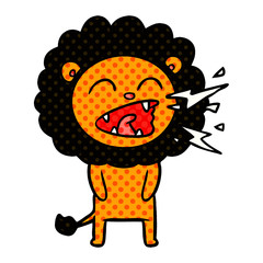 cartoon roaring lion