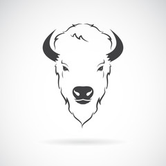 Vector of a buffalo head design on white background. Wild Animals. © yod67