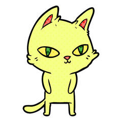 cartoon cat with bright eyes