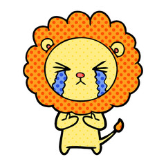 cartoon crying lion