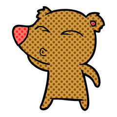 cartoon whistling bear