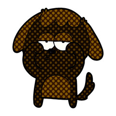 cartoon tired dog