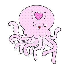 cartoon jellyfish in love