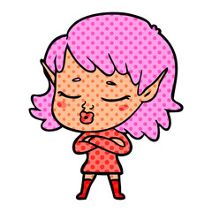 pretty cartoon elf girl