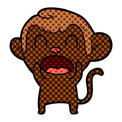 shouting cartoon monkey