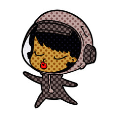 cartoon pretty astronaut girl