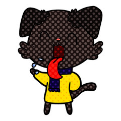 cartoon panting dog