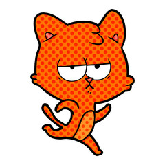 bored cartoon cat