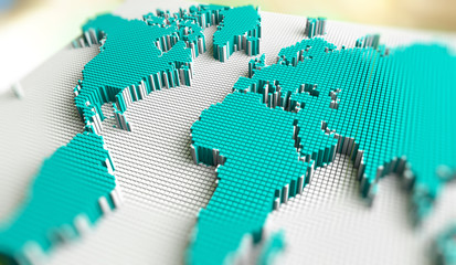 Mapa del mundo y tecnologia.Negocios internacionales y trabajo en red
