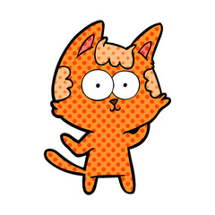 happy cartoon cat