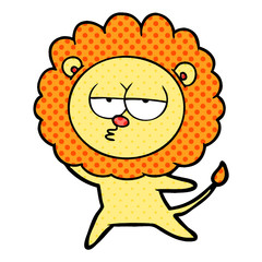 cartoon bored lion
