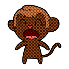 shouting cartoon monkey