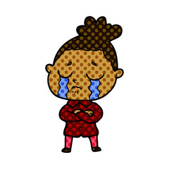 cartoon crying woman