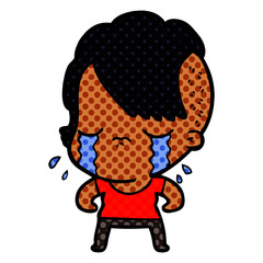 cartoon crying girl