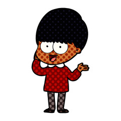 happy cartoon boy