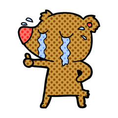cartoon crying bear