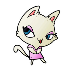 cute cartoon female cat