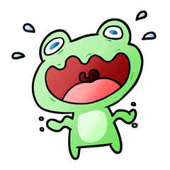 cute cartoon frog frightened