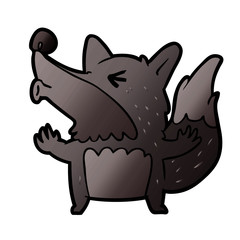cartoon halloween werewolf howling