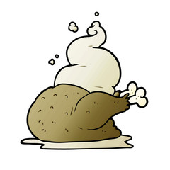 cartoon whole cooked chicken