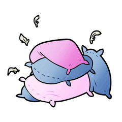 cartoon pile of pillows