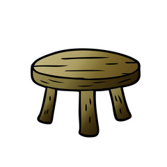 cartoon small wooden stool