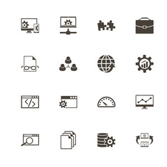 Development icons. Perfect black pictogram on white background. Flat simple vector icon.