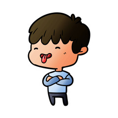 cartoon boy sticking out tongue