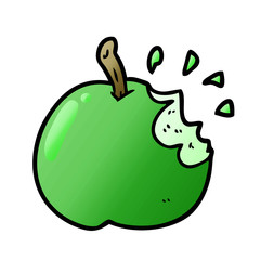 cartoon fresh bitten apple