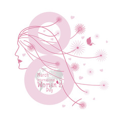 8 march International womens day design on white background vector illustration