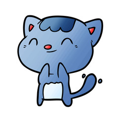 Fototapeta premium cute cartoon happy little cat
