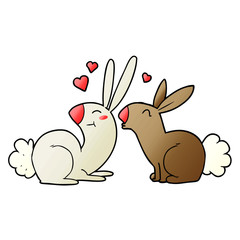 cartoon rabbits in love