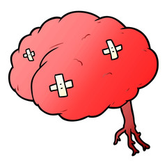 cartoon injured brain