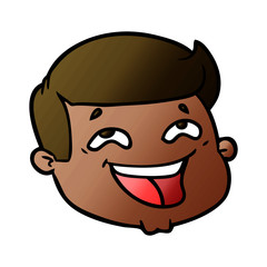 happy cartoon male face