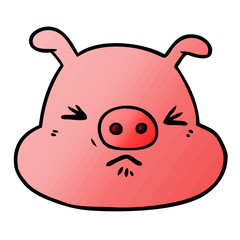 cartoon angry pig face