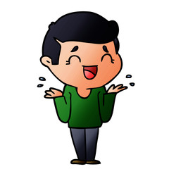 cartoon laughing confused man