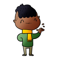 cartoon friendly boy