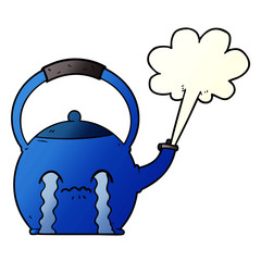 cartoon boiling kettle