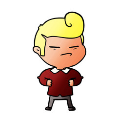 cartoon cool guy with fashion hair cut