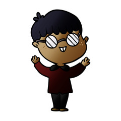 cartoon boy wearing spectacles