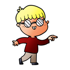 cartoon boy wearing spectacles