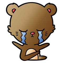 crying cartoon bear