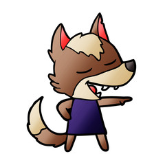 cartoon wolf laughing
