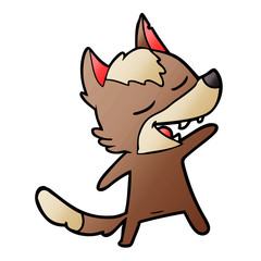 cartoon wolf laughing