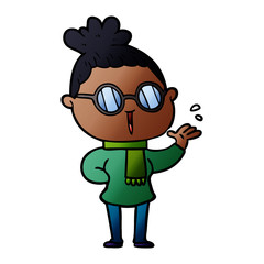 cartoon woman wearing spectacles