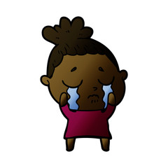 cartoon crying woman