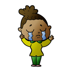 cartoon crying woman